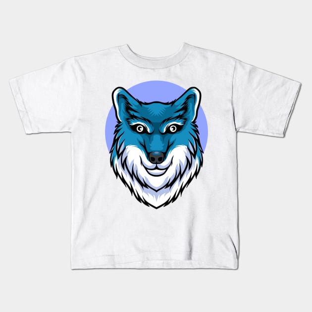 Wolf head Kids T-Shirt by Bayuktx